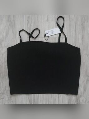Black Sweater Crop Top